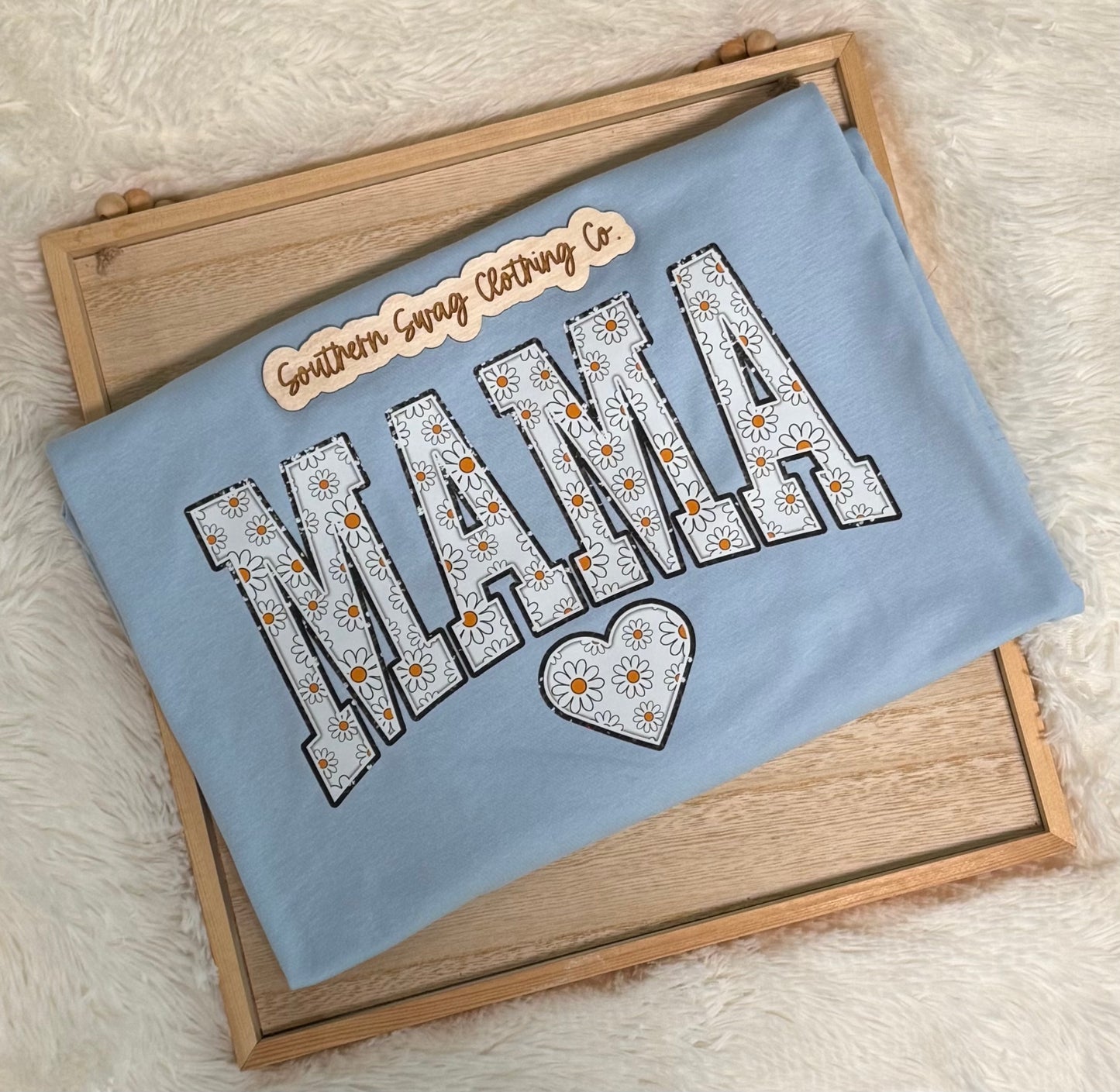 Blue Flower Mama Tee
